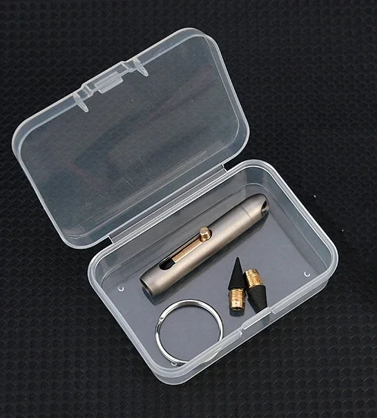 Titanium Alloy MINI Eternal Pencil Needn‘t  Shave Erasable Pencil Portable Key Pendant Pocket Pen Emergency Writing 2 Pen Tips