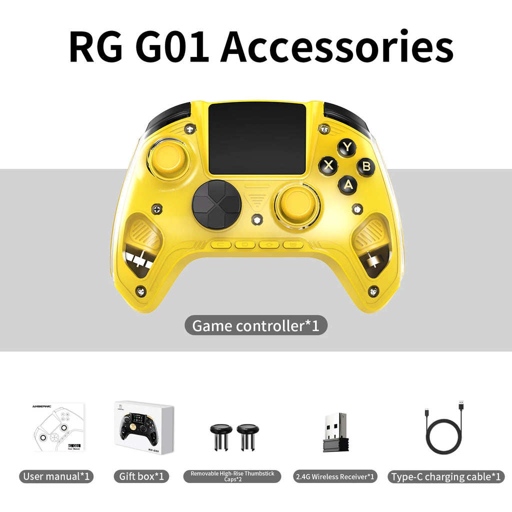 Anbernic RG G01 Retro Games Controller Hall Effect Triggers 2.5D Curved IPS Screen 2100mAh XBOX Gamepad for PC Android IOS Steam