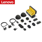 Lenovo Magnetic Wireless Lavalier Microphone 100M Noise Reductionfor with Charging Box Professional Microphone for Recording