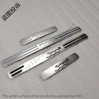 Car Styling For FIAT 500X 2014-2017 2018 2019 2020 Auto Door Sill Scuff Plate Trim Anti-Scuff Welcome Pedal Stickers Accessories