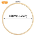 10pcs/Set 10-40cm Wooden Embroidery Hoops Frame Set Bamboo Embroidery Hoop Rings For DIY Cross Stitch Needle Craft Tool