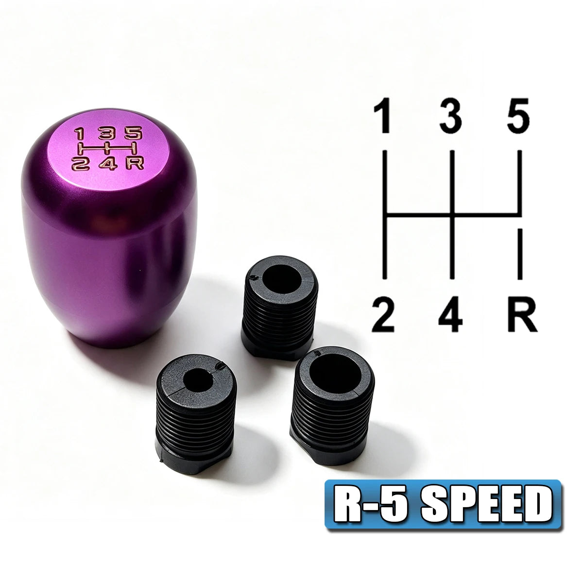 Universal Rainbow Shift Knob - Burnt Blue Aluminum Gear Lever for Manual/Auto Cars, Anti-Slip Ergonomic Grip