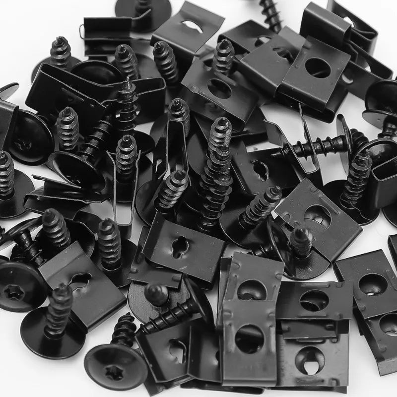 200/20pcs Car Self-tapping Screw Fasteners Auto Metal U-shaped Spacers Self-Tapping Screws Kit Car Modification Accessories