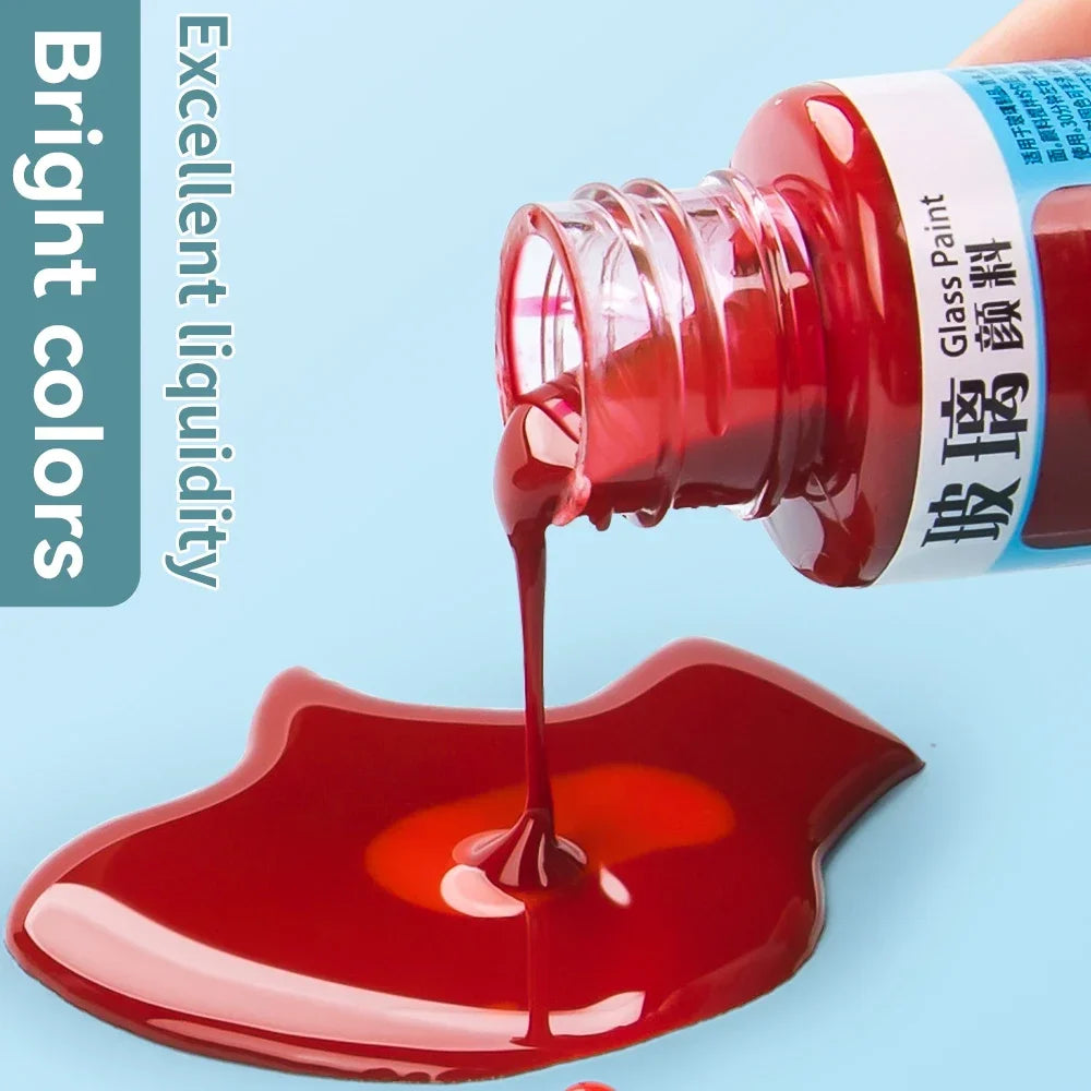 Waterproof Glass Paint 20/25ml Sun-Resistant Acrylic Paints For Artist Drawing Painting Pigment Hand Painted Glass Paint DIY