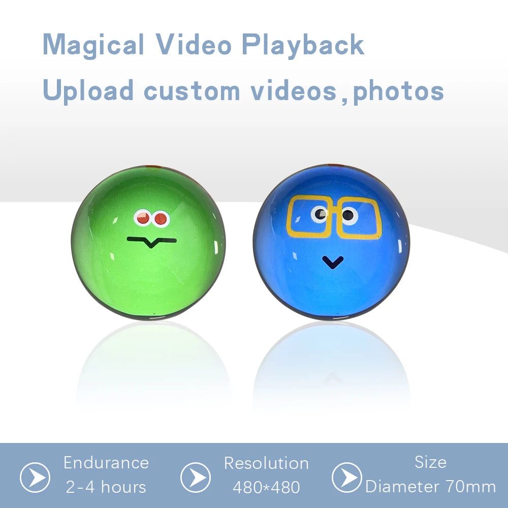 Customizable Video Glass Ball Diy Art Glass Ball Lamp - Spherical Pixel Display, Detachable Video Screen Custom Birthday Gifts