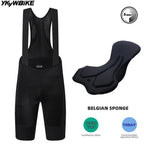 YKYWBIKE Men's Cycling Bib Shorts with Italy MITI Straps Road Bike Bib Pants Belgium and Interface Padded Bicycle Shorts MTB Pro