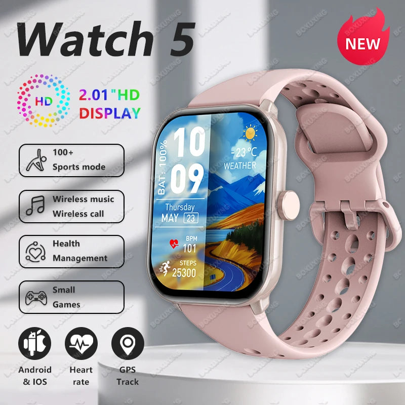 2026GPS Track Smart Watch 2.01-Inch Ultra HD AMOLED Screen IP68 Waterproof Sports Heart Rate Monitor Bluetooth Call Smartwatches