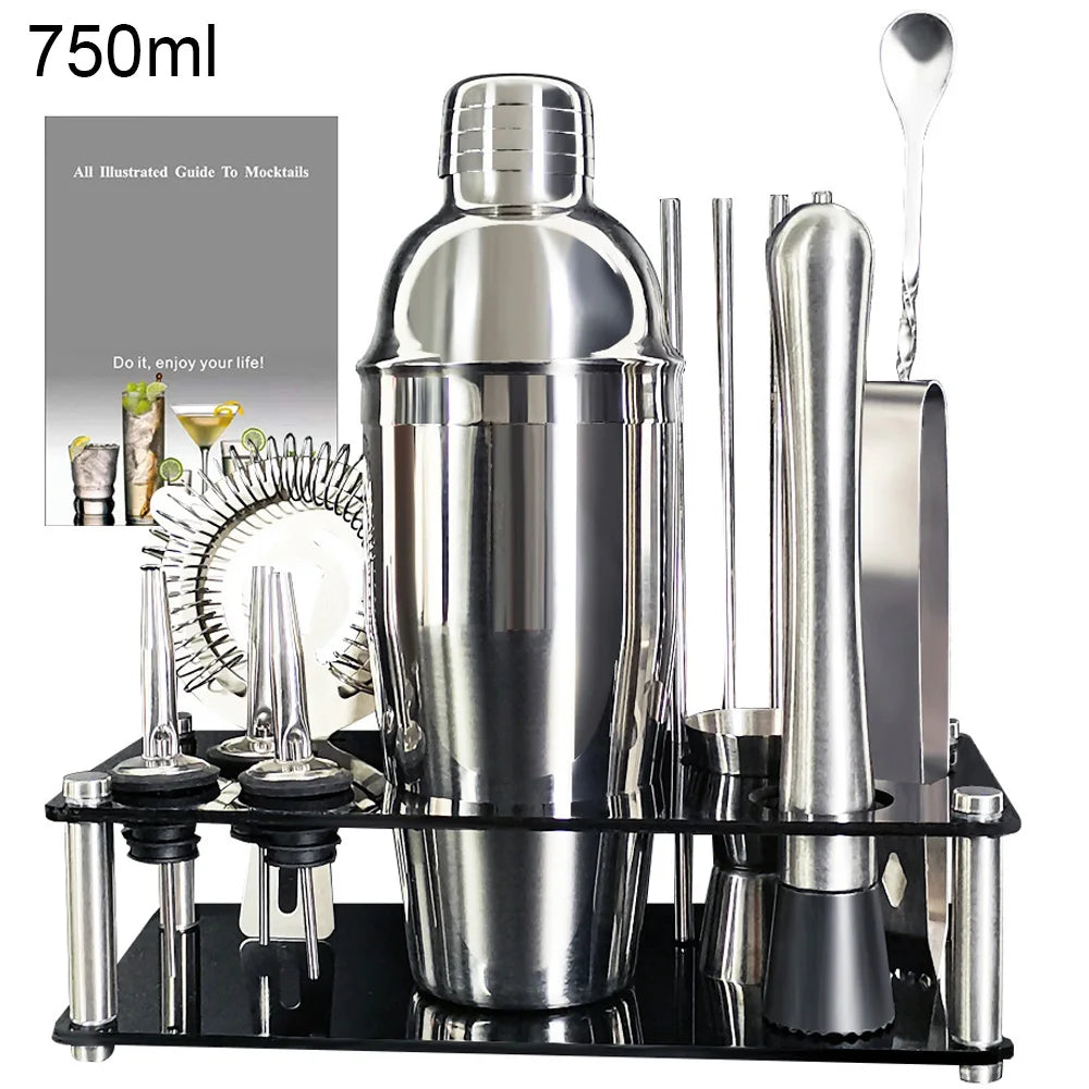 Craft Bar-Quality Cocktails: Premium Boston Shaker Set with Stand