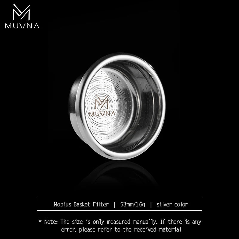MUVNA Espresso Filter Basket 58mm 18g Micro Sieve 304 Stainless Steel, Silver