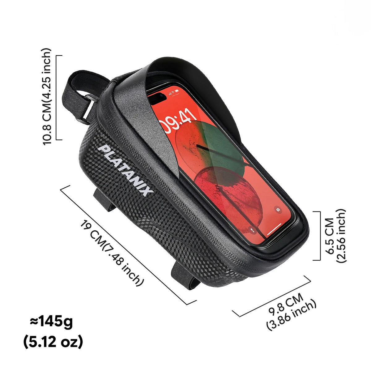 PLATANIX A2 Mountain Bicycle Bag - Hard Shell EVA Front Bar Bag for Road Bikes, Mobile Phone Handlebar Bag - Cycling Equipment