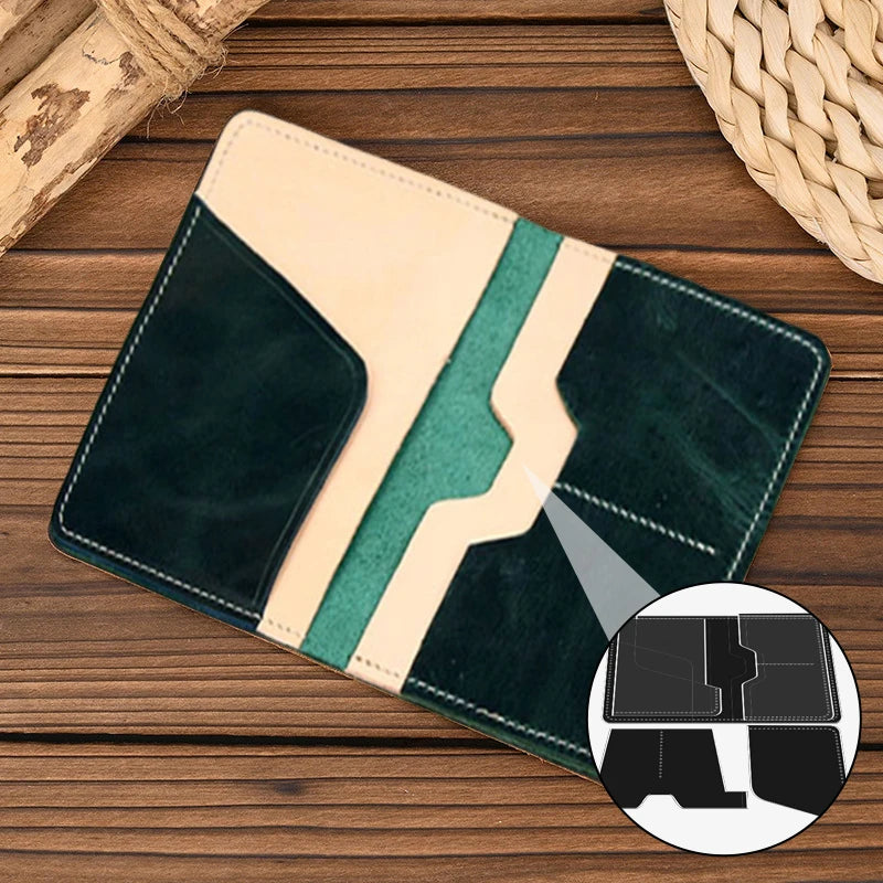 YOMDID 5PCS Passport Holder Airline Ticket ID Organizer Acrylic Template DIY Wallet Making Acrylic Mold Leathercraft Supplies