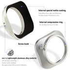 Haoge 39/43/46/49/52mm Square Metal Lens Hood for Fujifilm Leica Canon Nikon Sony Olympus Panasonic Zeiss Voigtlander Lens
