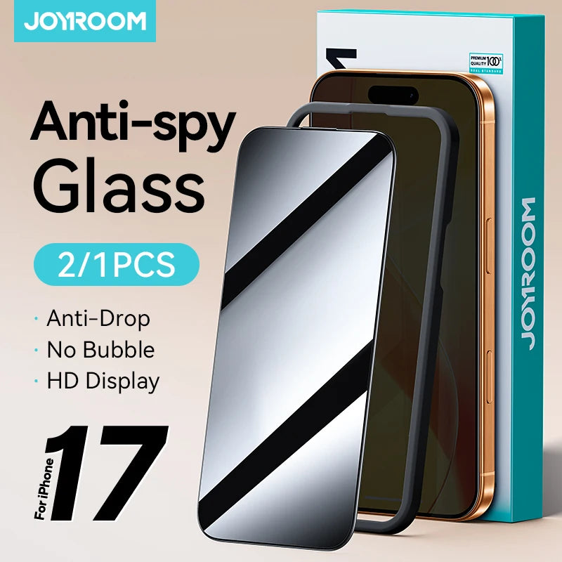 Joyroom 1/2PCS For iPhone 17 Pro Max Anti-Spy Glass Privacy Screen Protector Glass For iPhone 17 Pro 17 Air Tempered Glass Film