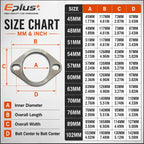 Eplus Car Motorcycle Exhaust pipe Muffler Flange Joint Kit Universal 2 Holes 304 Stainless Steel 51MM 63MM 76MM