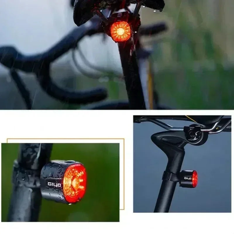 Smart Brake Bicycle Rear Light USB-C Rechargeable LED Taillight Auto On/Off Stop Signal