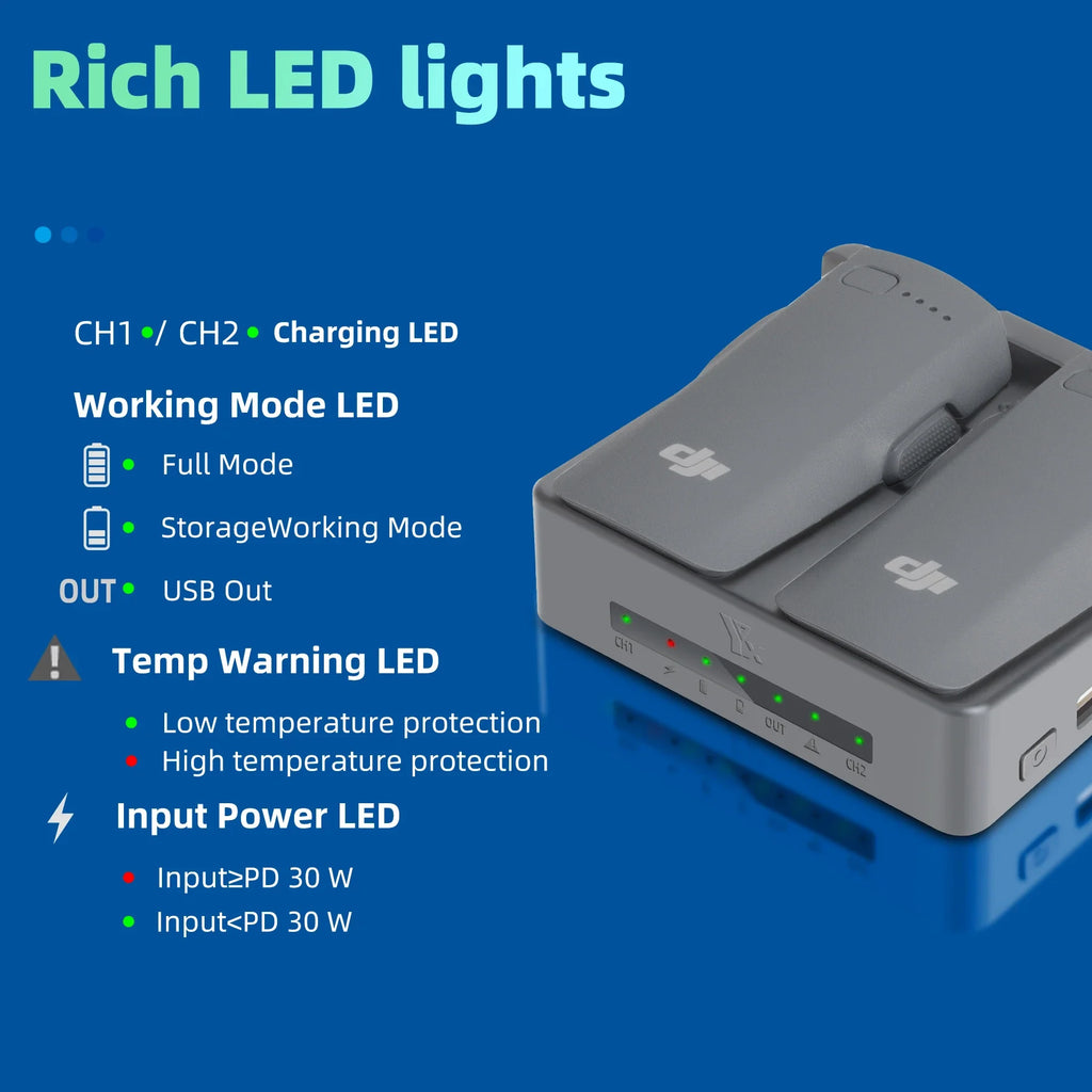 Two-Ways Battery Charging Hub For DJI NEO 2 Fast Battery Charger Box Portable Charging Case For DJI NEO 2 Drone Accessories