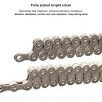 RIDERACE Bicycle Chain 116L 8 9 10 11 12 Speed Silver Ultralight Mountain Road Bike Chain For 24/27/30 Variable Speed Chain