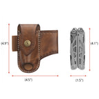Tourbon Heavy Duty Leather EDC Pocket Multitool Sheath Clip-on Belt Solid EDC  Tool Pouch Case Brown