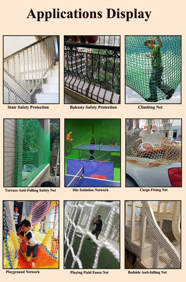 Garden Net Knotless Soccer Backstop Net, Sports Practice Barrier Net, Golf Ball Hitting Netting, Balcony Protection Safe Net