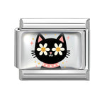 2025 Original Cute Cartoon Colorful Pet Dog Black Cats Italian Charm Links Fit 9mm Stainless Steel Bracelet Men Women DIY Making