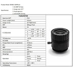 WGWK 4K 12MP CS Mount CCTV Lens 1/1.8" Format Manual Iris 5-50mm Industrial Zoom Lens For Machine Vision Surveillance IP Camera