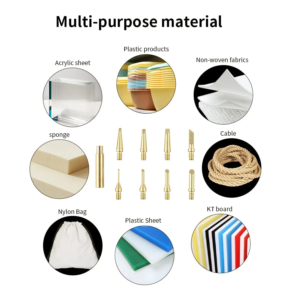 Toaiot Heat Insert Nut Iron Tip Brass Hot Melt Heat Set Insert Tool Soldering Iron Tip 3D Printing Finishing Tool Trimming Heads