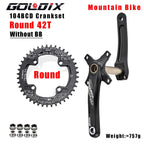 GOLDIX Bicycle Crank Chainring 104BCD MTB Bike Crank Aluminum Alloy with Bottom 170mm Crank Black 32T 34T 36T 38T Plate