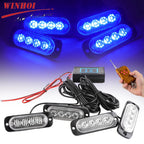 Wireless Grille Police Lights for Car Led Strobe Lights Automotive Flashing Warning Beacon 12V -24V Emergency Lamp for Vehicles