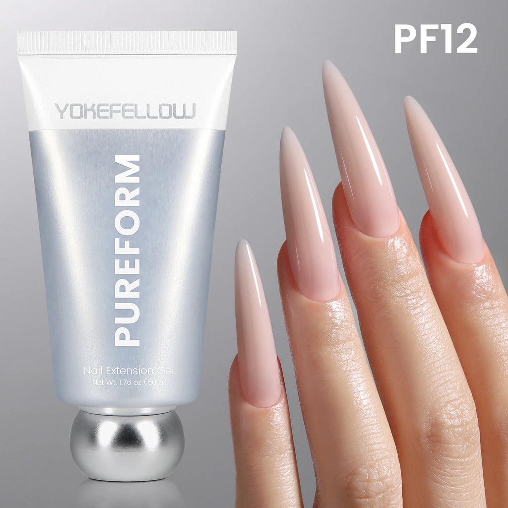 YOKEFELLOW PUREFORM Poly Gel Nail Extension Gel 50g Hard Builder Gel Pink Red