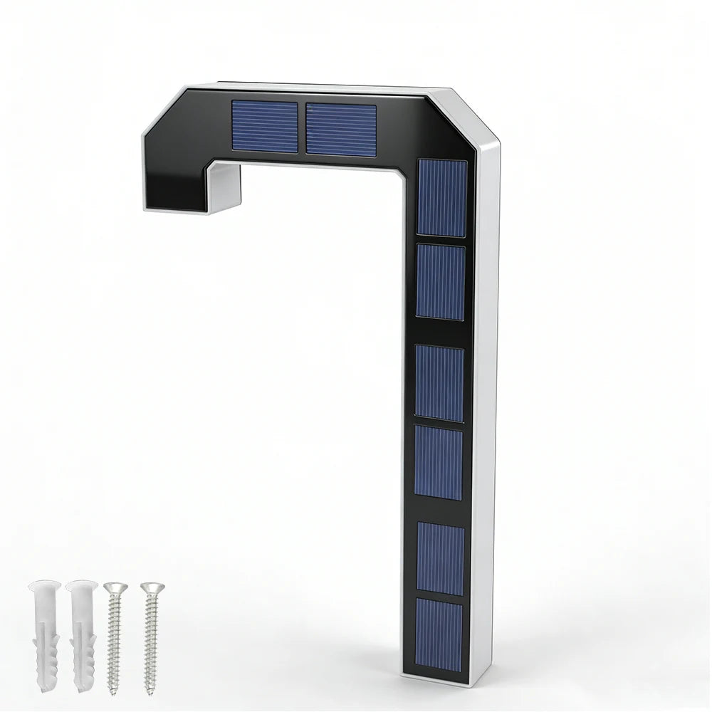 12CM Solar Lighted House Number Outside Light-up LED Address Number Waterproof House Number Light Address Sign Home Decor