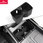 for Hyundai Santa Fe 2024 2025 2026 Water Cup Holder Storage Box Silicone Shock-Absorbing Cup Tray Tidying Car Accessories