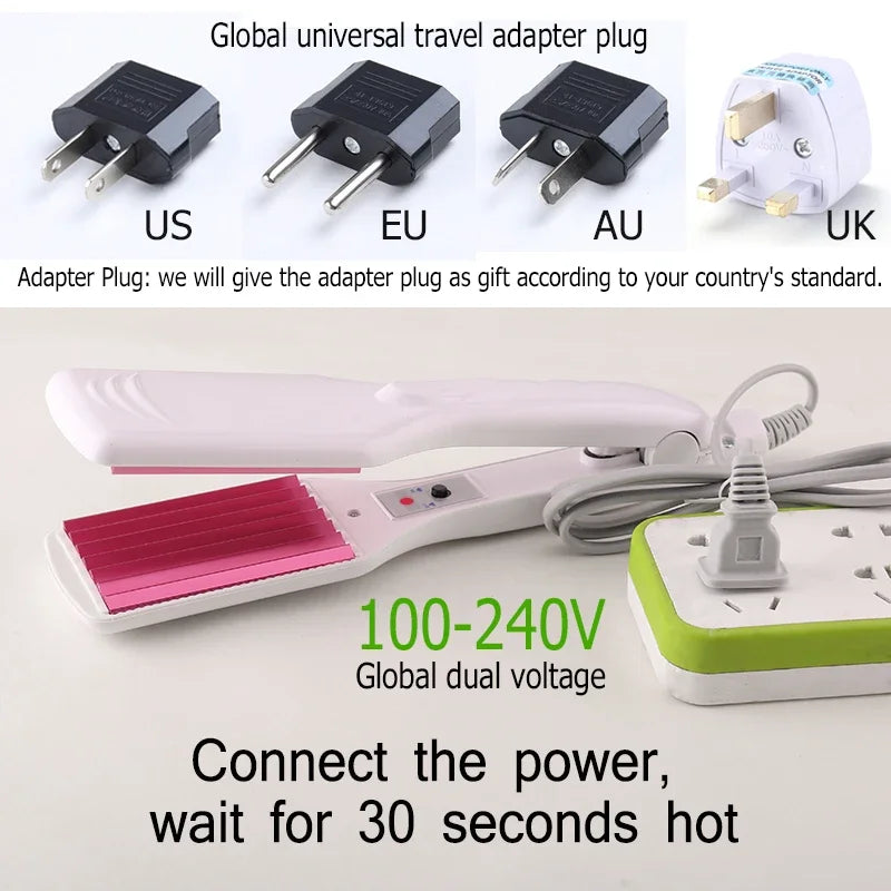 Hot Corrugated Iron Hair Straightener Iron Crimped Hairstyle Electronic Chapinha Corrugation Flat Irons Wave Styling Tools