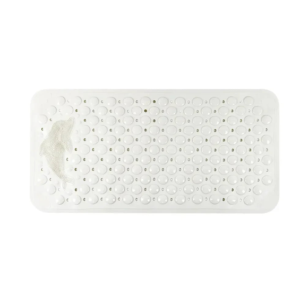 Bathroom anti-slip mat silicone world PVC shower anti-fall mat dolphin massage suction cup floor mat with drainage hole