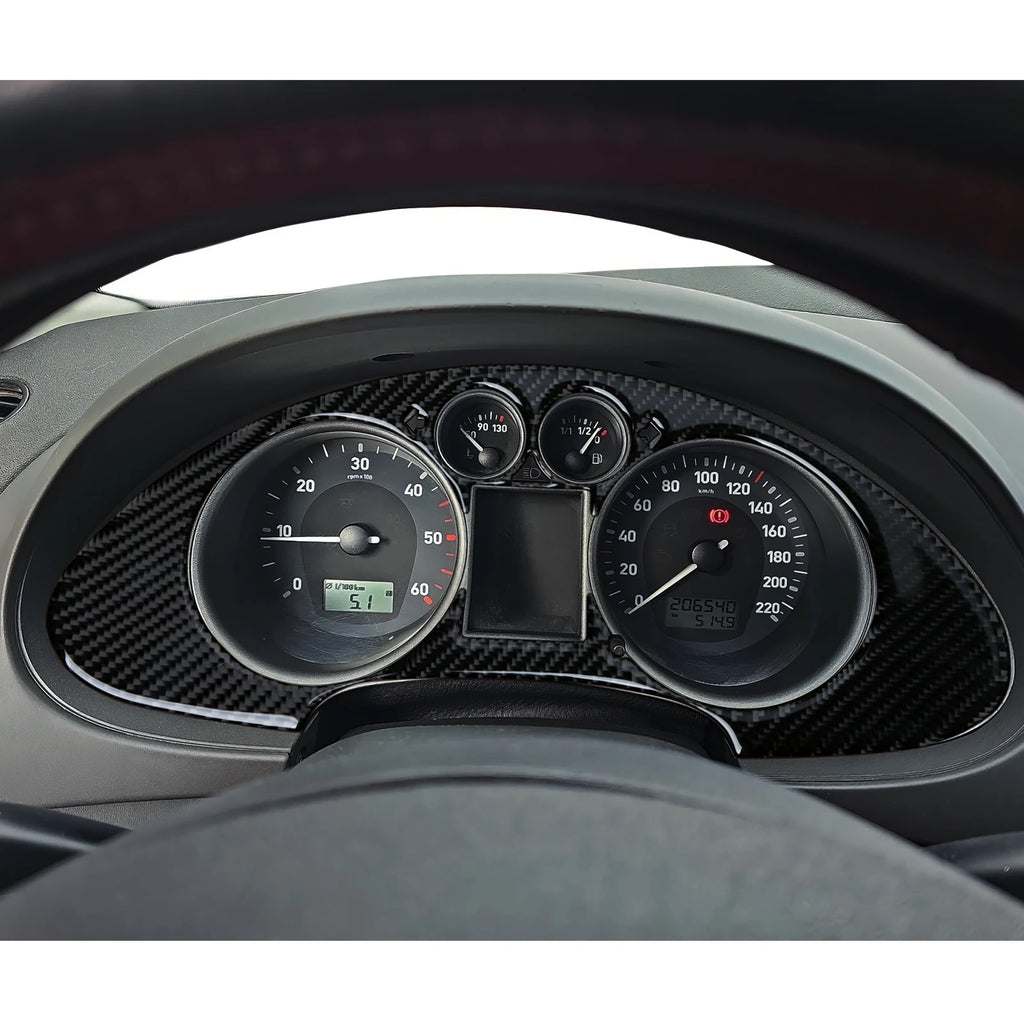 For SEAT Cordoba Ibiza 6L (2002-2009) Trim Accessories. Carbon Fiber Interior Sticker. Car Dashboard Speed Display Panel Cover.