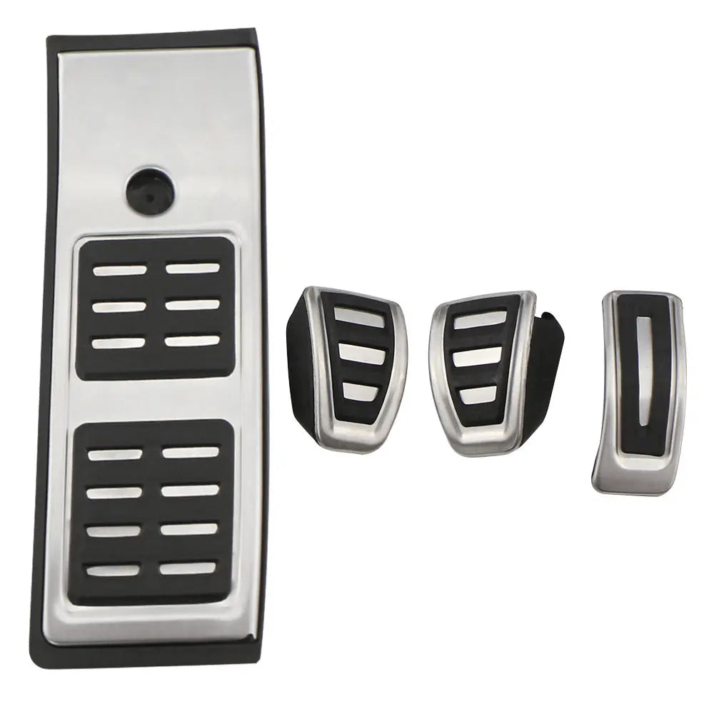 Audi Q5 FY 2018-2022 LHD Stainless Steel Pedal Covers Set, AT/MT with Foot Rest