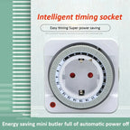 24-Hour Mechanical Outlet Timer Socket EU Plug Countdown Auto Power Off Indoor Use