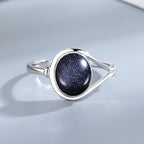 925 Sterling Silver Natural Stone Rings With Amethyst Simple Purple Oval Ring 8*10mm Fine Jewelry Friends Gifts for Women