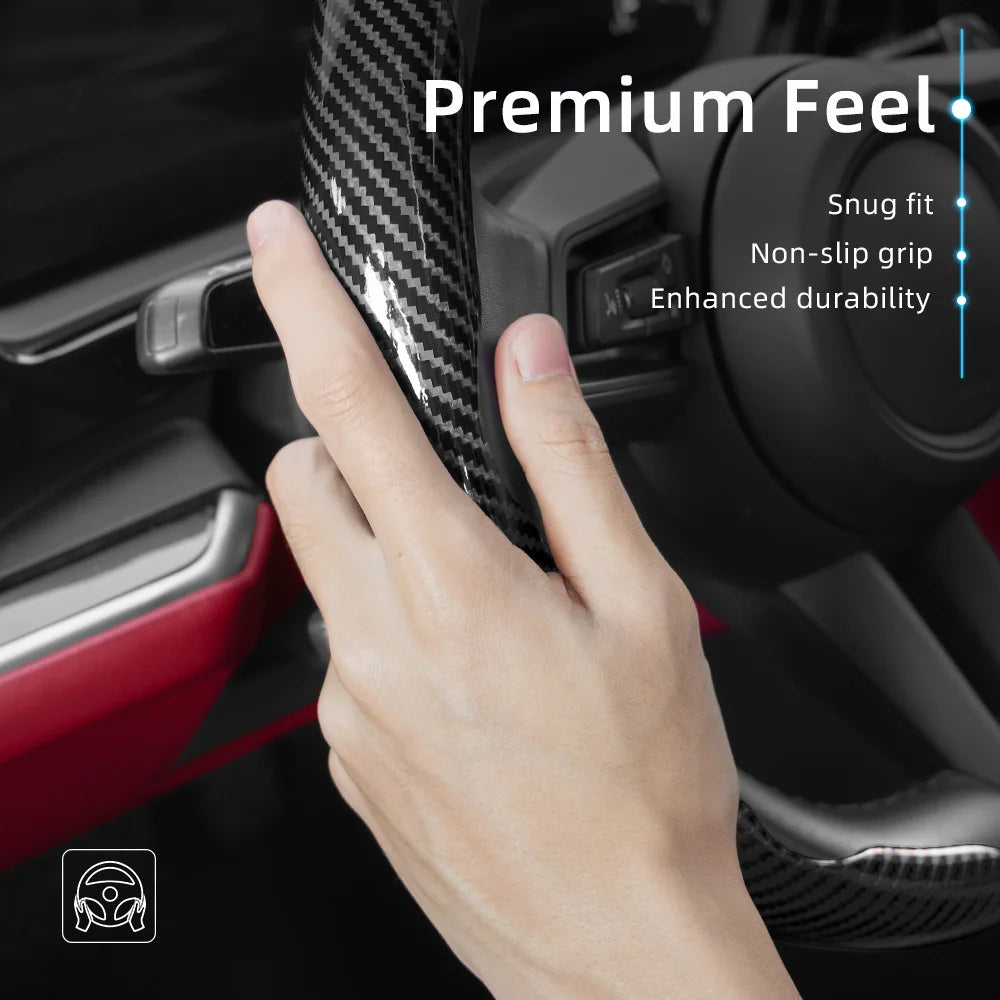Ram steering wheel cover carbon fiber texture segmented quick-release 2pc/3pc set, colors