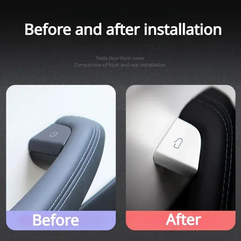 For Tesla Model 3 Highland Model Y Juniper/ModelYL 2025 2026 Car Open Door Button Stickers Handle Cover Interior Protection Trim