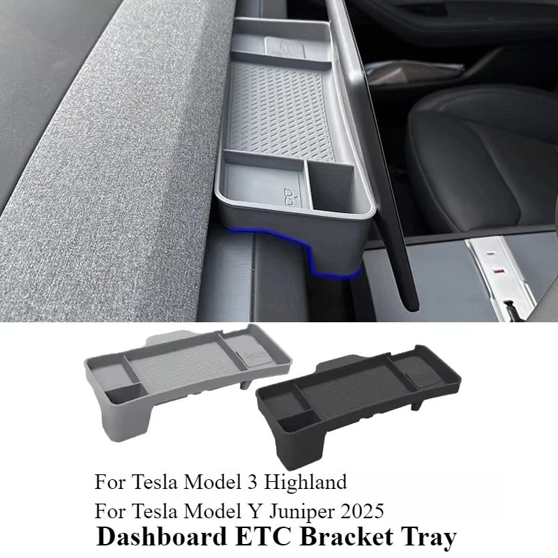 ETC Bracket Tray for Tesla Model Y Juniper Model 3 Highland Screen Rear Storage Box Instrument Panel ETC Bracket Car Accessories