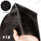 Butterfly Weft Extensions Human Hair Hand Tied Invisible PU Bundles Hole Flat Remy Twin Tabs PU Weft Free Beads 40-50g/Pack