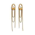 NiNice Temperament Stainless Steel Metal Tassel Chain Long Hanging Drop Earrings Girl's Daily Wear Trending Jewelry Recommend