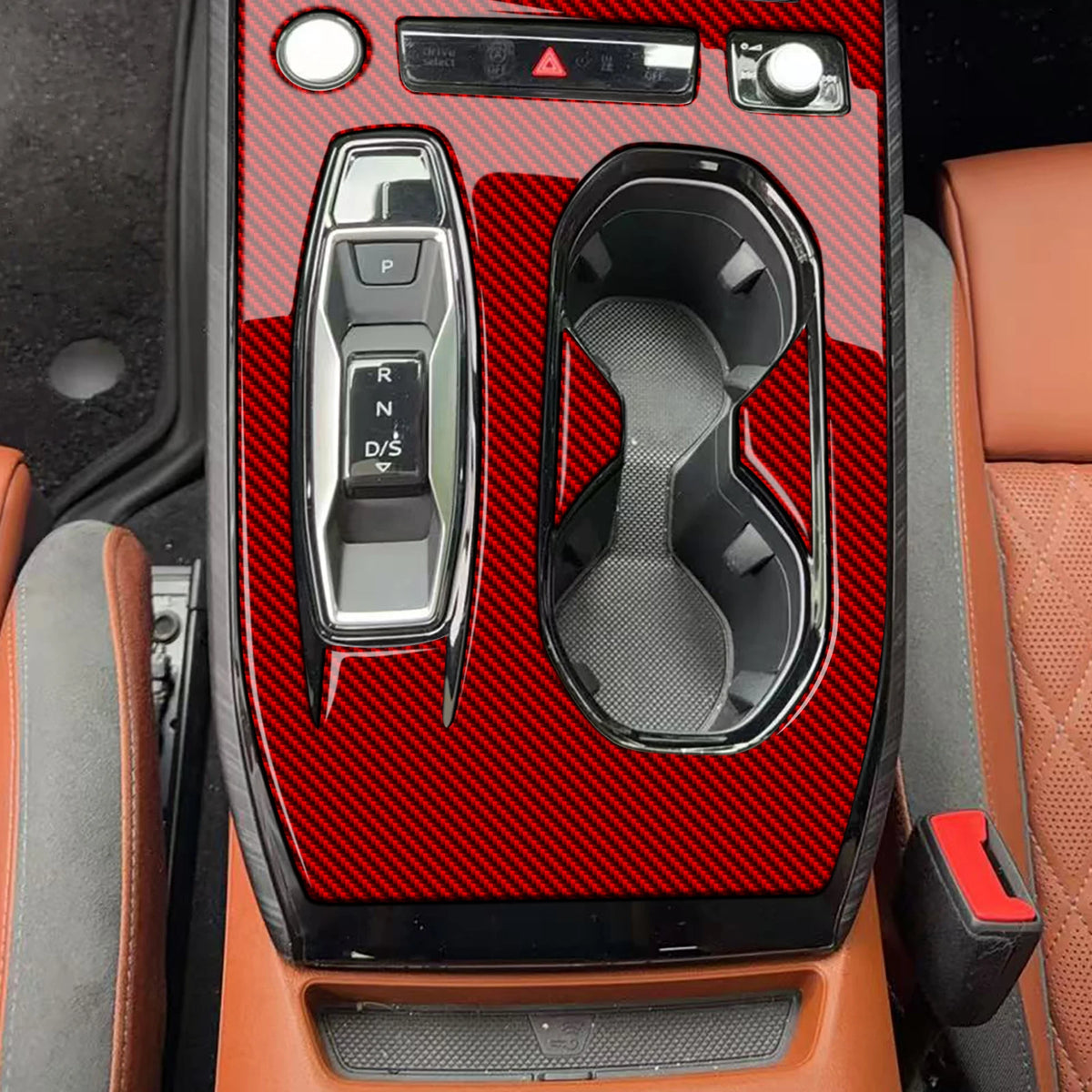 Real Soft Carbon Fiber Sticker for Audi A5 S5 B10 A6 e-tron 2025 2026 RHD LHD Automatic/AT Car Gear Shift Panel Accessories