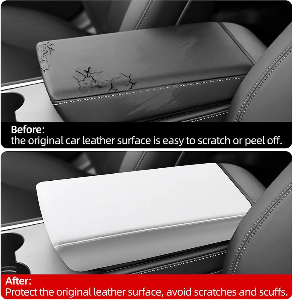 For 2025 2026 Tesla Model Y Juniper Model 3 Highland Leather Armrest Box Cover Car Center Console Lid Interior Accessories