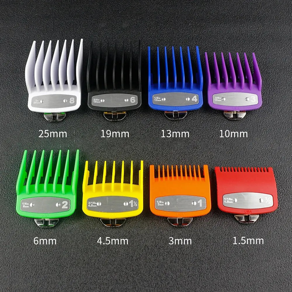 8pcs/set Professional Barber Hair Clipper Guide Combs For Wahl Trimmer Attachment Hair Cutting Limited Comb Salon Haircut Tools