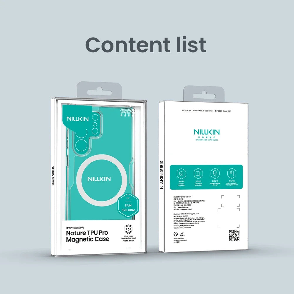 Nillkin For Samsung Galaxy 26 Ultra S26+ S26 Plus S25 Ultra S24 Ultra Nature Pro Magnetic Transparent TPU Frame Cover Phone Case
