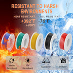 16/18/20/22/24/26/28 AWG Electric Wire with Heat Shrink Tubing,5 Colors Stranded Tinned Copper Flexible Silicone Hookup Wire Kit