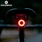 ROCKBROS Smart Bike Tail Light Bicycle Rear Lights IPX6 Waterproof Bike Lights for Night Riding with Type C Rechargeable
