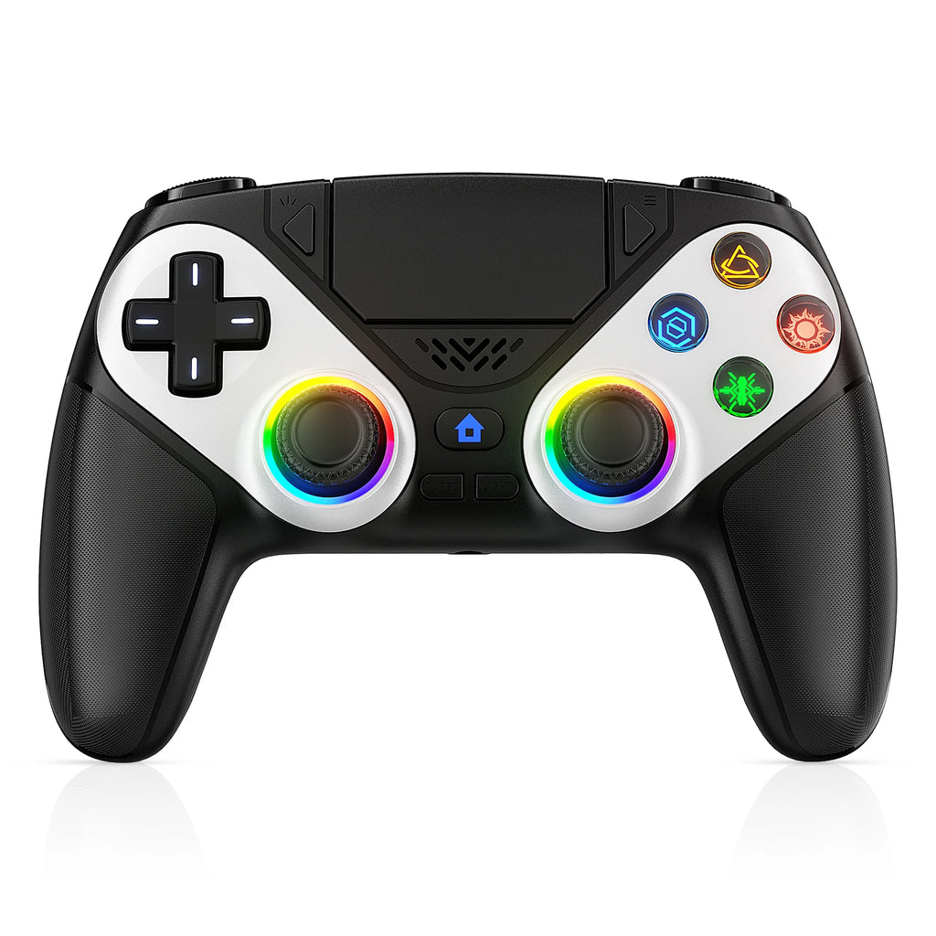 PS5 wireless controller gamepad with turbo, vibration, programmable buttons, RGB light