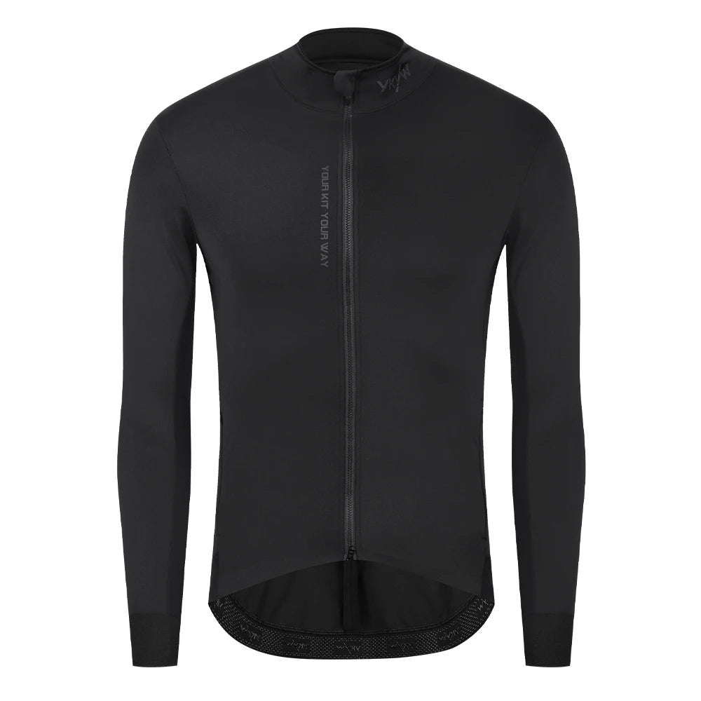 YKYW Men's Windproof Waterproof Long Sleeve Cycling Jacket MTB Bike Coat Bicycle Sports Windbreaker Double Zipper Cycling Jersey